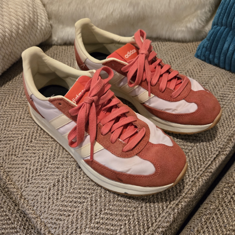 Adidas Red and Cream Running Shoes